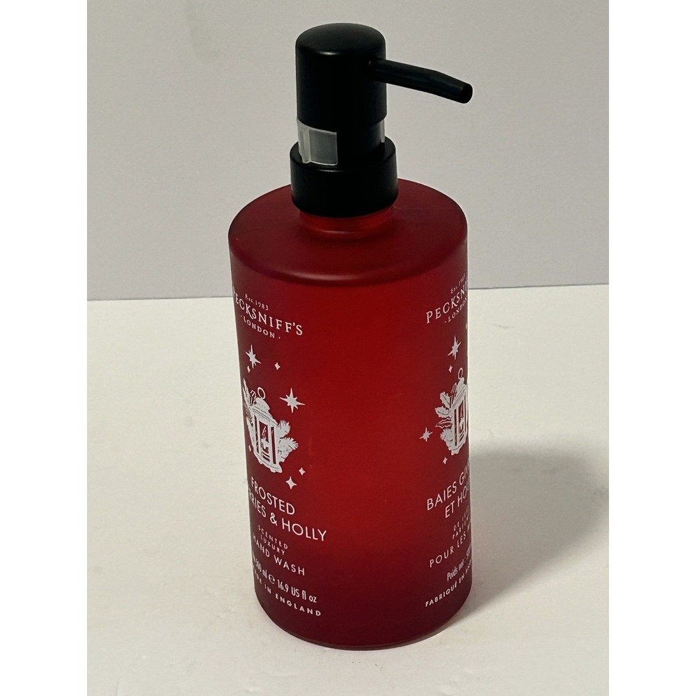 Pecksniff's Frosted Berries & Holly Hand Wash 16.9 oz Glass Bottle NEW Holiday - Picture 2 of 6